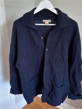 Preswick & Moore Shawl Collar Navy Men's Cardigan Sweater